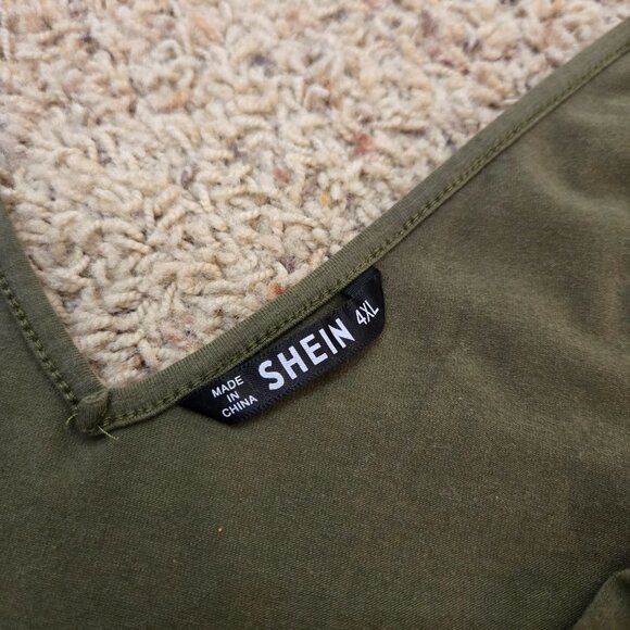 Shein Women's Green Tank Dress w/Slit & Adjustable Straps Size 4XL - Picture 4 of 8